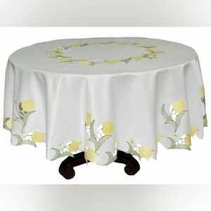 Round Floral tablecloth